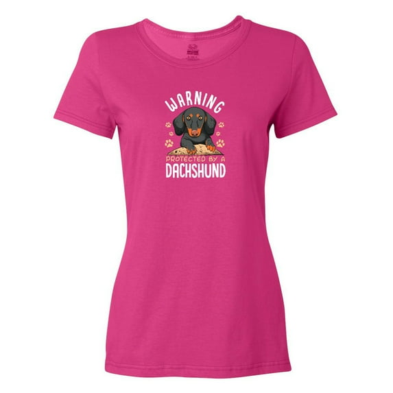 Inktastic Protected by a Dachshund Dog Women's T-Shirt