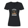 thumbnail image 1 of Inktastic Protected by a Dachshund Dog Women's V-Neck T-Shirt, 1 of 5