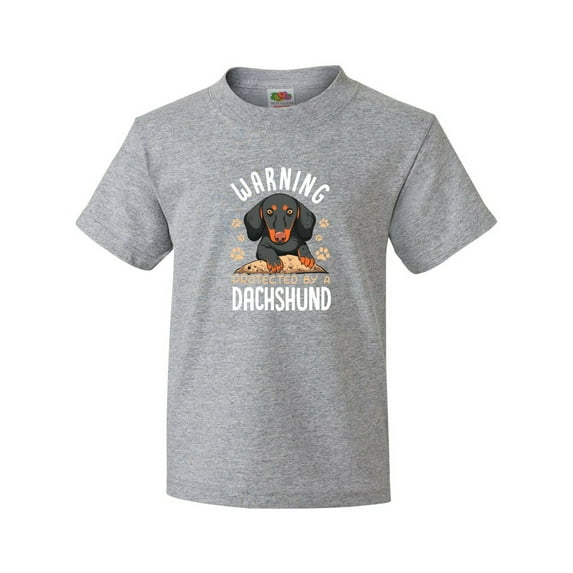 Inktastic Protected by a Dachshund Dog Youth T-Shirt