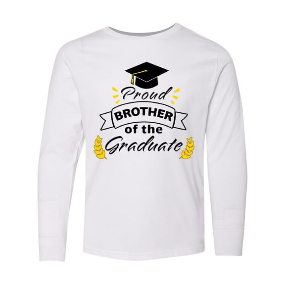 Inktastic Proud Brother Of The Graduate-Family Graduation Long Sleeve Youth T-Shirt
