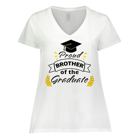Inktastic Proud Brother Of The Graduate-Family Graduation Women's Plus Size V-Neck T-Shirt