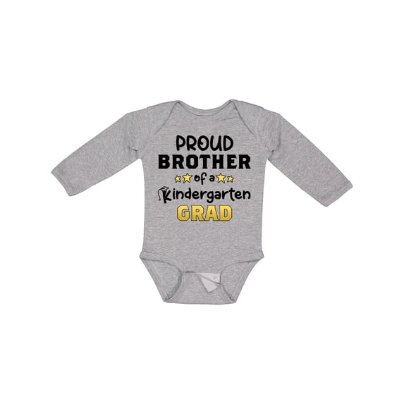 Inktastic Proud Brother of a Kindergarten Grad Boys Long Sleeve Baby Bodysuit