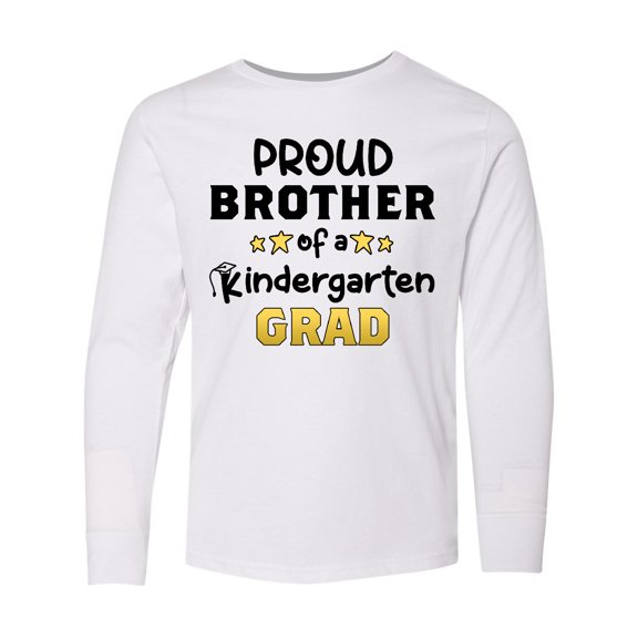 Inktastic Proud Brother of a Kindergarten Grad Long Sleeve Youth T-Shirt