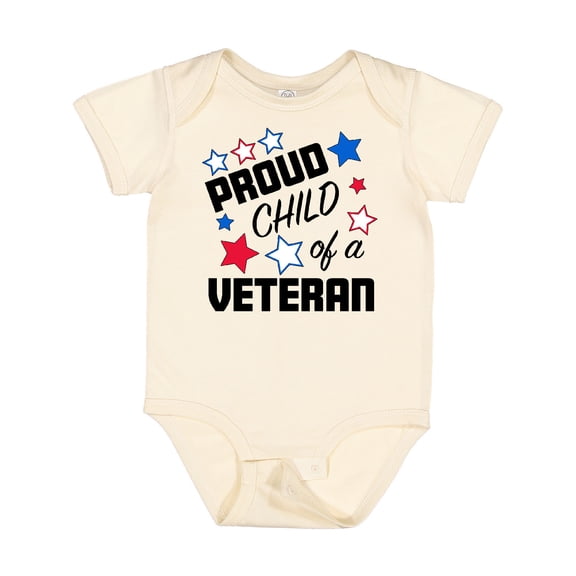 Inktastic Proud Child of a Veteran Veterans Day Boys or Girls Baby Bodysuit