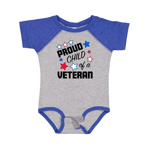 Inktastic Proud Child of a Veteran Veterans Day Boys or Girls Baby Bodysuit