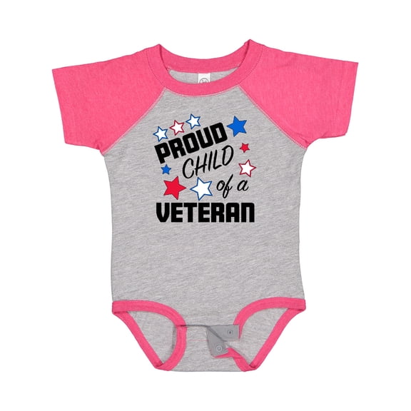 Inktastic Proud Child of a Veteran Veterans Day Boys or Girls Baby Bodysuit