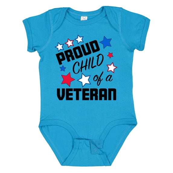 Inktastic Proud Child of a Veteran Veterans Day Boys or Girls Baby Bodysuit