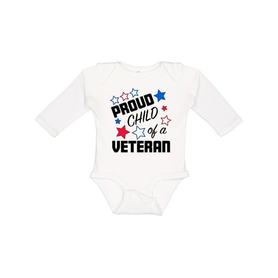 Inktastic Proud Child of a Veteran Veterans Day Boys or Girls Long Sleeve Baby Bodysuit