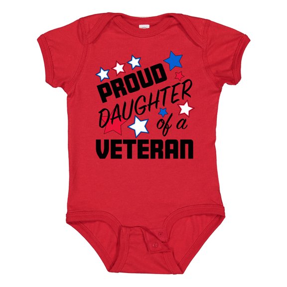 Inktastic Proud Daughter of a Veteran Veterans Day Girls Baby Bodysuit