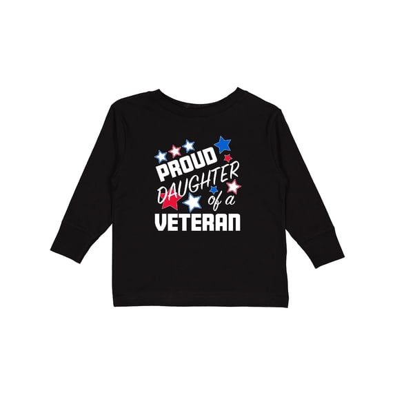 Inktastic Proud Daughter of a Veteran Veterans Day Girls Long Sleeve Toddler T-Shirt