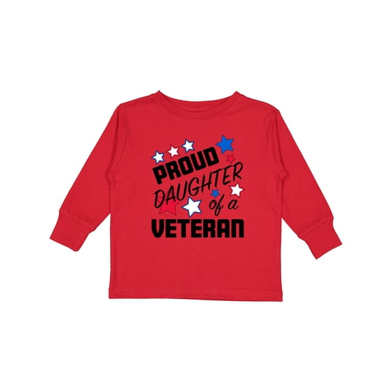 Inktastic Proud Daughter of a Veteran Veterans Day Girls Long Sleeve Toddler T-Shirt