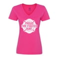 thumbnail image 1 of Inktastic Proud Firefighter Aunt WHT Women's V-Neck T-Shirt, 1 of 5