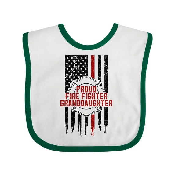 Inktastic Proud Firefighter Granddaughter Girls Baby Bib