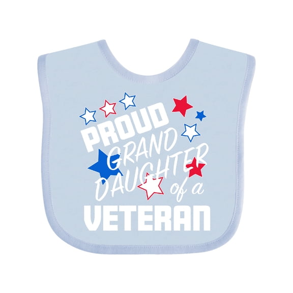 Inktastic Proud Granddaughter of a Veteran- Veterans Day Girls Baby Bib