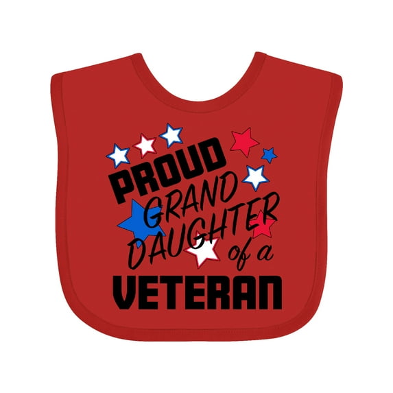 Inktastic Proud Granddaughter of a Veteran Veterans Day Girls Baby Bib
