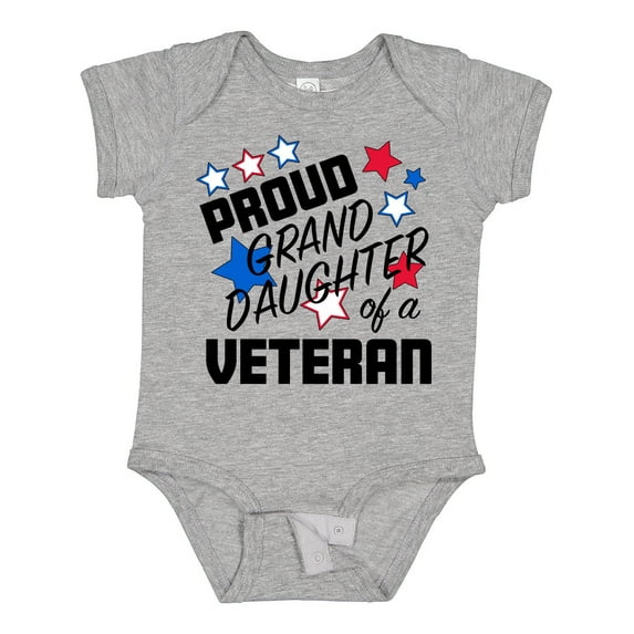 Inktastic Proud Granddaughter of a Veteran Veterans Day Girls Baby Bodysuit