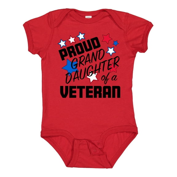 Inktastic Proud Granddaughter of a Veteran Veterans Day Girls Baby Bodysuit