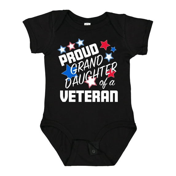 Inktastic Proud Granddaughter of a Veteran Veterans Day Girls Baby Bodysuit