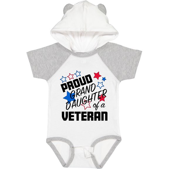 Inktastic Proud Granddaughter of a Veteran Veterans Day Girls Baby Bodysuit