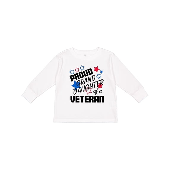 Inktastic Proud Granddaughter of a Veteran Veterans Day Girls Long Sleeve Toddler T-Shirt