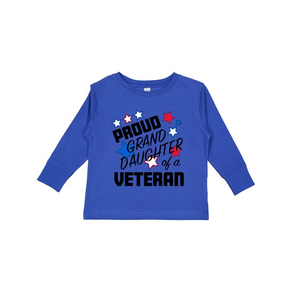 Inktastic Proud Granddaughter of a Veteran Veterans Day Girls Long Sleeve Toddler T-Shirt