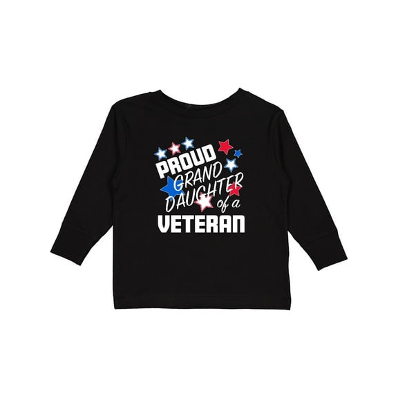 Inktastic Proud Granddaughter of a Veteran- Veterans Day Girls Long Sleeve Toddler T-Shirt