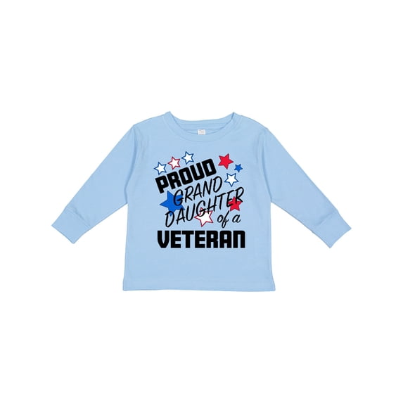 Inktastic Proud Granddaughter of a Veteran Veterans Day Girls Long Sleeve Toddler T-Shirt