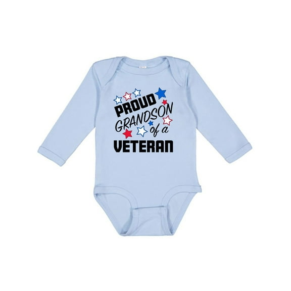 Inktastic Proud Grandson of a Veteran Veterans Day Boys Long Sleeve Baby Bodysuit