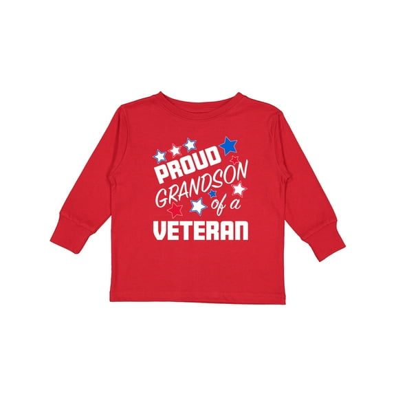 Inktastic Proud Grandson of a Veteran Veterans Day Boys Long Sleeve Toddler T-Shirt
