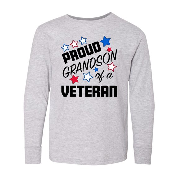Inktastic Proud Grandson of a Veteran Veterans Day Long Sleeve Youth T-Shirt