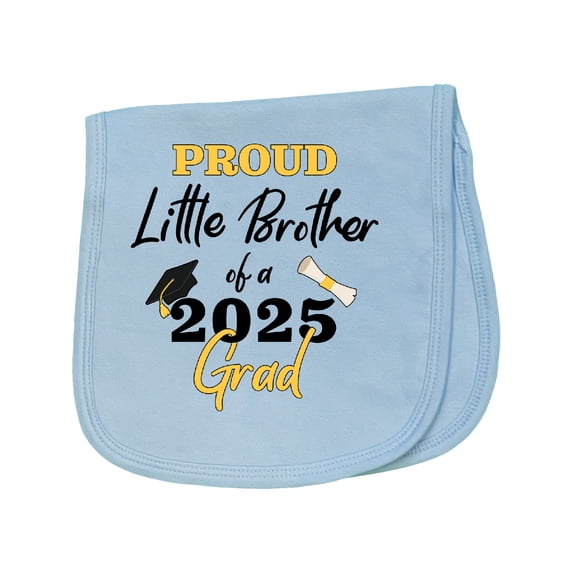 Inktastic Proud Little Brother of a 2025 Grad Baby Burp Cloth