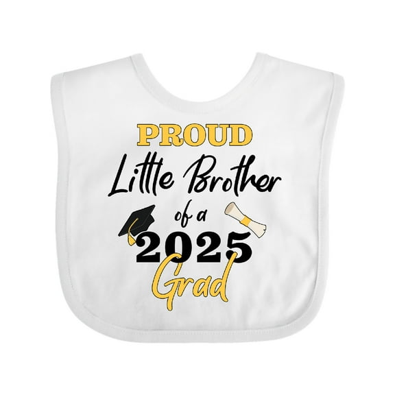 Inktastic Proud Little Brother of a 2025 Grad Boys Baby Bib