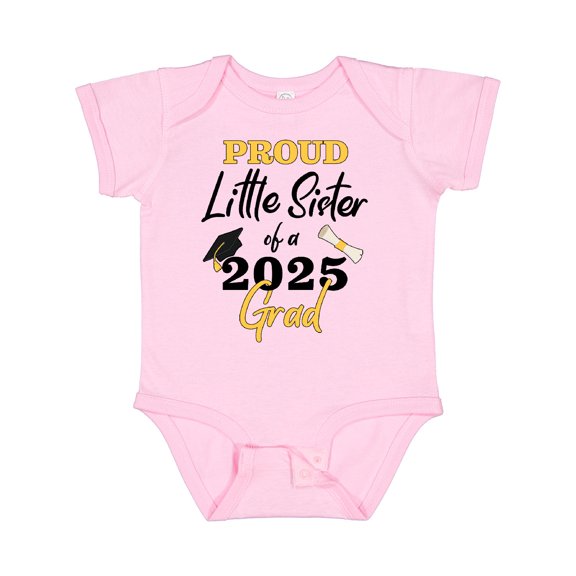 Inktastic Proud Little Sister of a 2025 Grad Girls Baby Bodysuit