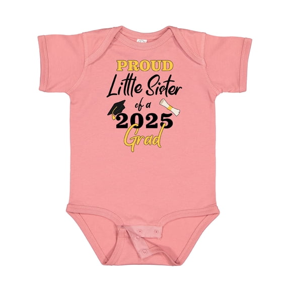 Inktastic Proud Little Sister of a 2025 Grad Girls Baby Bodysuit