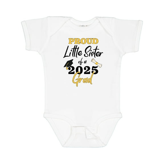 Inktastic Proud Little Sister of a 2025 Grad Girls Baby Bodysuit