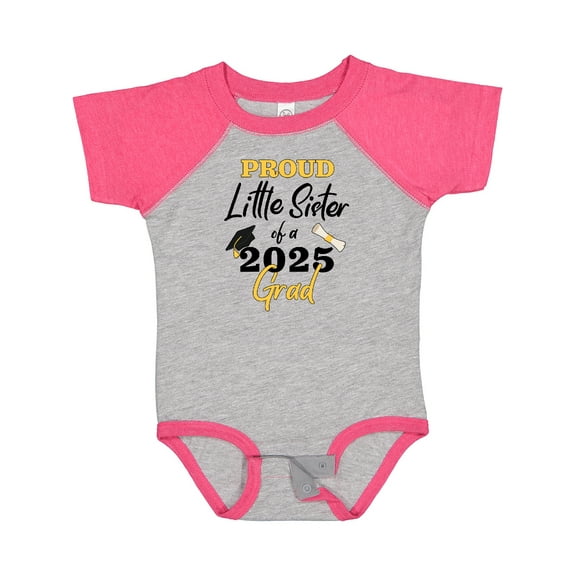 Inktastic Proud Little Sister of a 2025 Grad Girls Baby Bodysuit