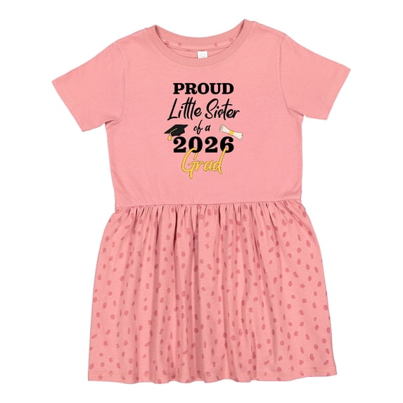 Inktastic Proud Little Sister of a 2026 Grad Girls Toddler Dress