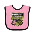 thumbnail image 1 of Inktastic Proud Military Daughter Soldier Hero Girls Baby Bib, 1 of 4