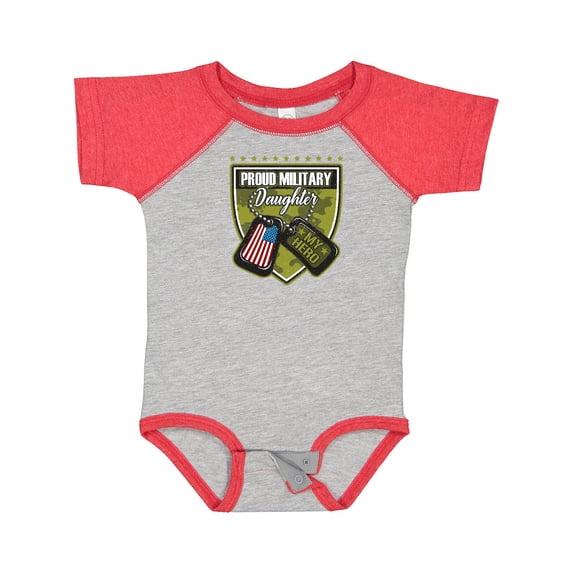Inktastic Proud Military Daughter Soldier Hero Girls Baby Bodysuit