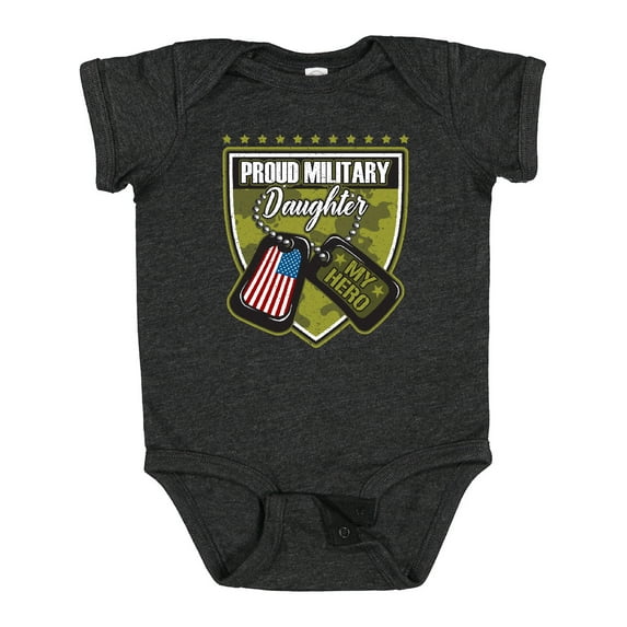 Inktastic Proud Military Daughter Soldier Hero Girls Baby Bodysuit