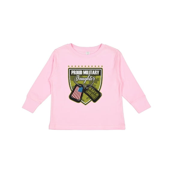 Inktastic Proud Military Daughter Soldier Hero Girls Long Sleeve Toddler T-Shirt