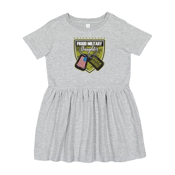 Inktastic Proud Military Daughter Soldier Hero Girls Toddler Dress