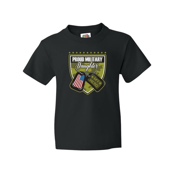 Inktastic Proud Military Daughter Soldier Hero Youth T-Shirt