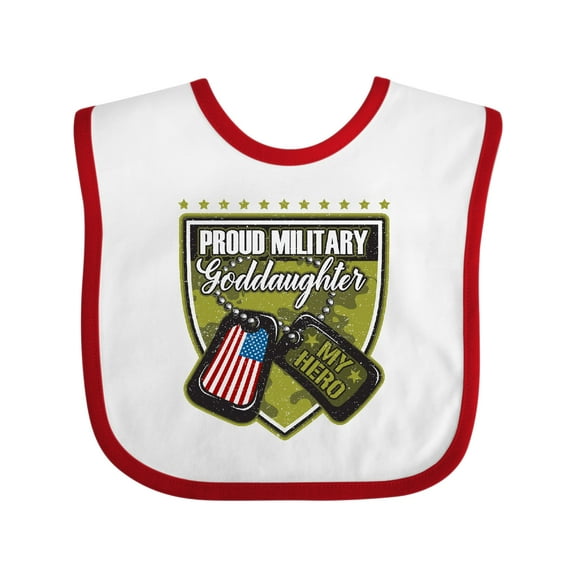 Inktastic Proud Military Goddaughter Girls Baby Bib
