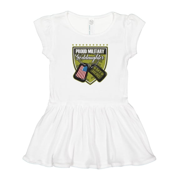Inktastic Proud Military Goddaughter Girls Toddler Dress