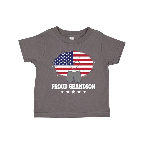 Inktastic Proud Military Grandson US Flag Boys Toddler T-Shirt