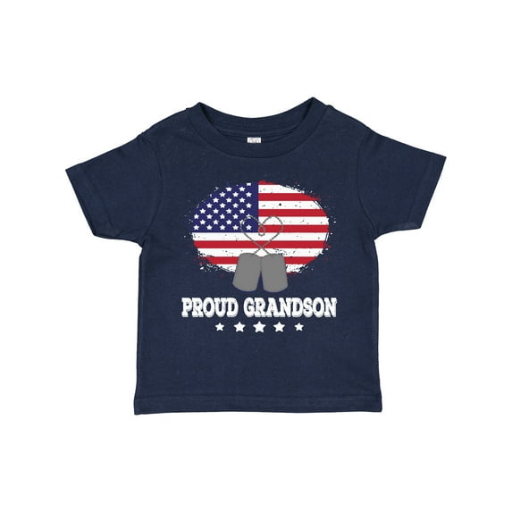 Inktastic Proud Military Grandson US Flag Boys Toddler T-Shirt