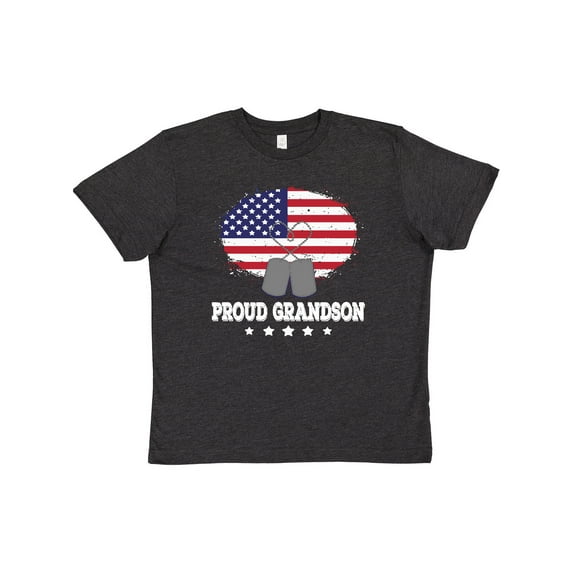 Inktastic Proud Military Grandson US Flag Youth T-Shirt
