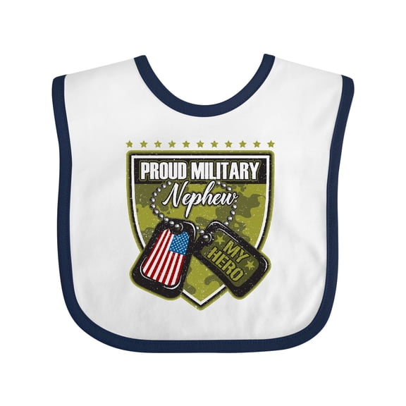 Inktastic Proud Military Nephew Boys Baby Bib