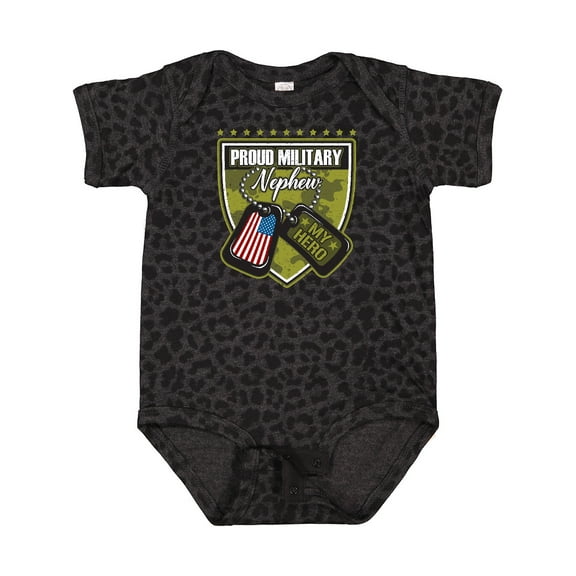 Inktastic Proud Military Nephew Boys Baby Bodysuit